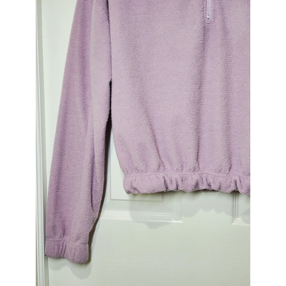 Urban Outfitters Lavender Plush Fleece 1/4 Zip Cropped Pullover Cinch Hem Sz S - Picture 12 of 12